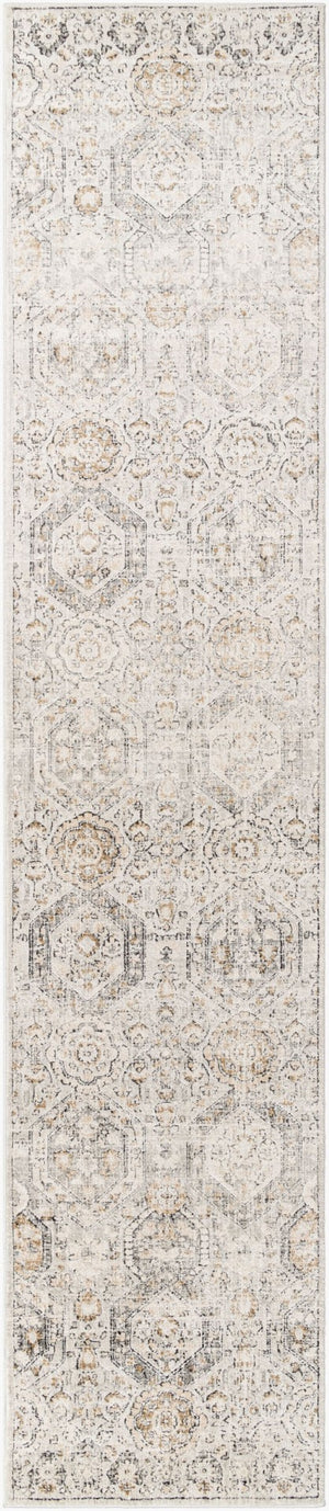 Livabliss Indigo Arts and Crafts Polypropylene Area Rug for Large Living or Dining Spaces Gray, Charcoal 2'6" x 10' IGO2306-2710