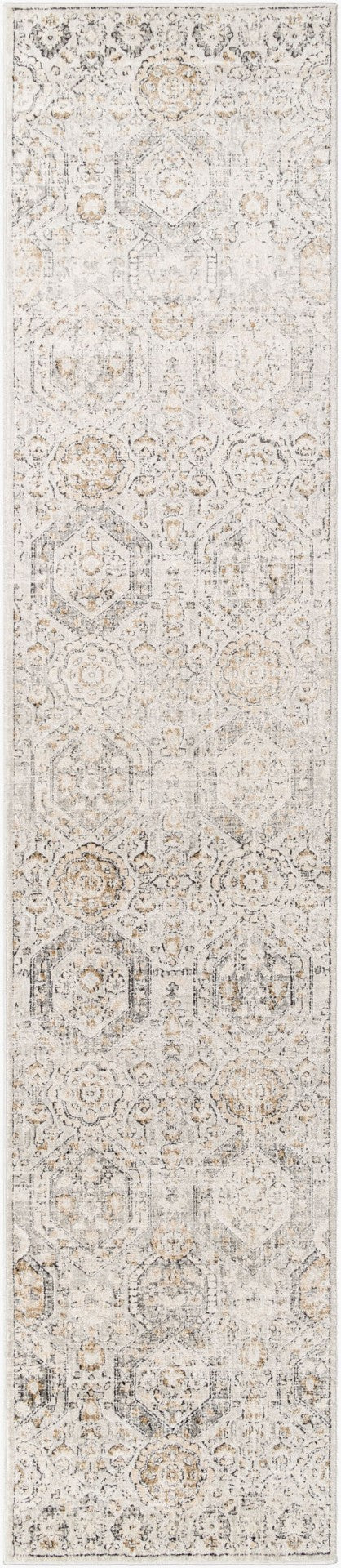 Livabliss Indigo Arts and Crafts Polypropylene Area Rug for Large Living or Dining Spaces Gray, Charcoal 2'6" x 10' IGO2306-2710