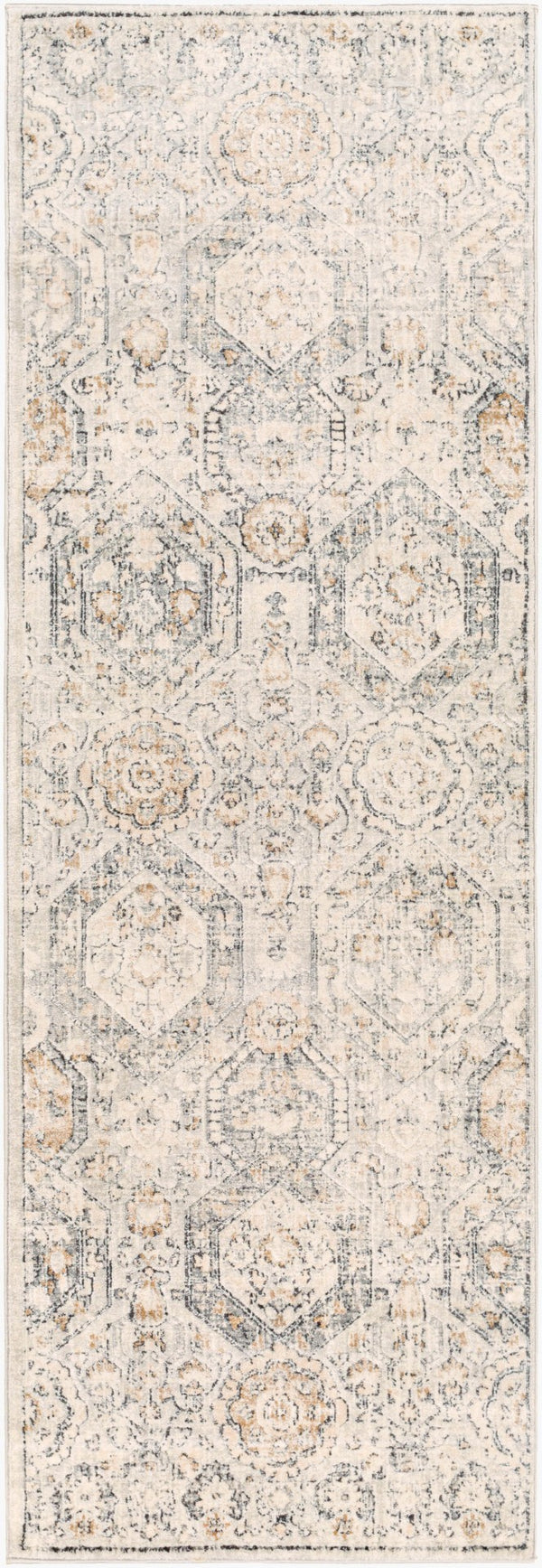 Livabliss Indigo Arts and Crafts Polypropylene Area Rug for Large Living or Dining Spaces Gray, Charcoal 2'6" x 7'3" IGO2306-2773