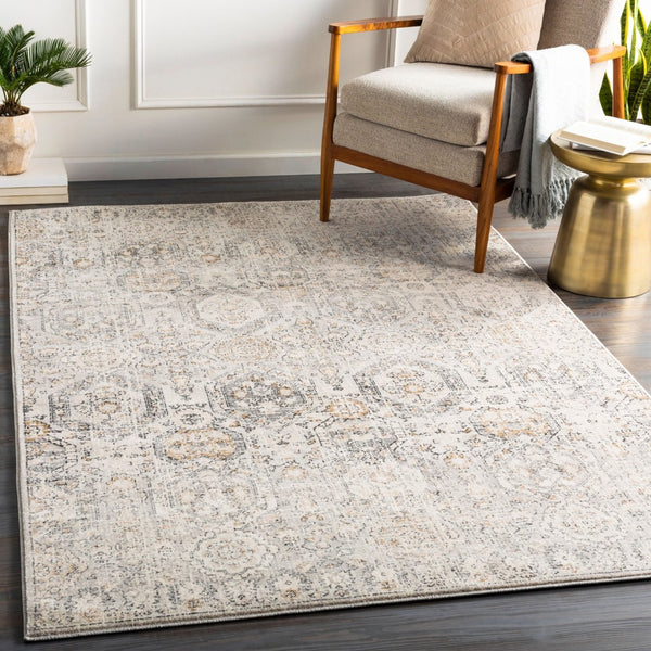 Livabliss Indigo Arts and Crafts Polypropylene Area Rug for Large Living or Dining Spaces Gray, Charcoal 6'4" x 9' IGO2306-679