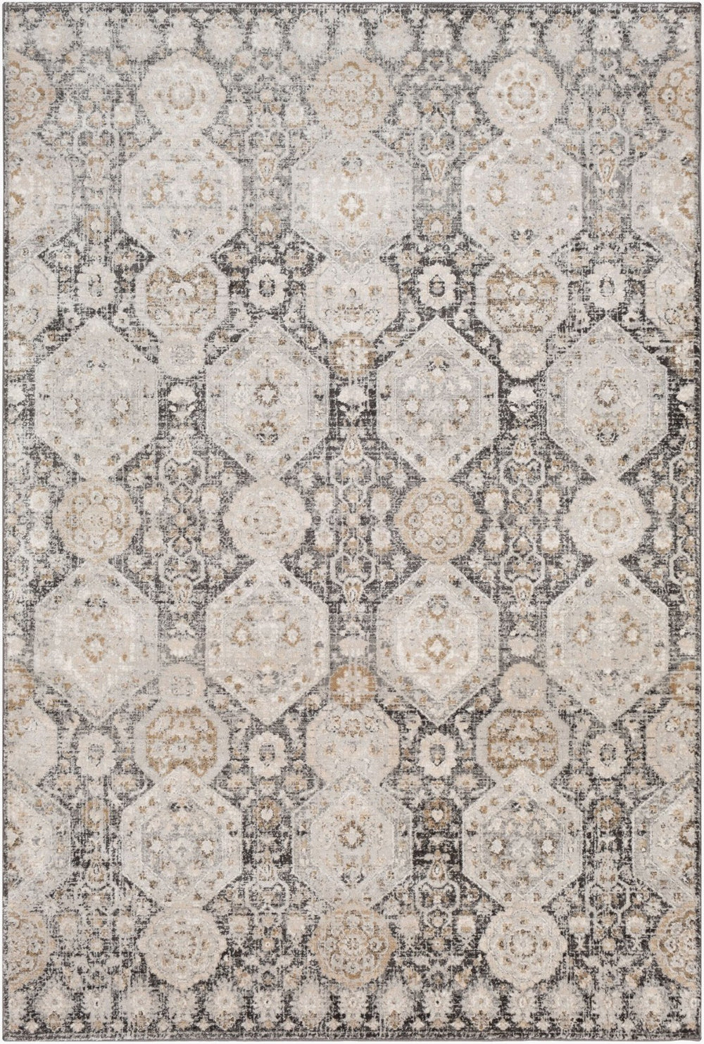 Livabliss Indigo Arts and Crafts Polypropylene Accent Rug Turkish Woven for Entryways Black, Gray 1'11" x 2'11" IGO2307-2211