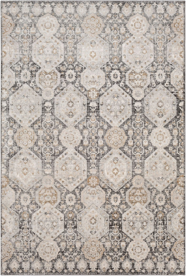 Livabliss Indigo Arts and Crafts Polypropylene Accent Rug Turkish Woven for Entryways Black, Gray 1'11" x 2'11" IGO2307-2211