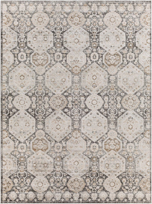 Livabliss Indigo Arts and Crafts Polypropylene Accent Rug Turkish Woven for Entryways Black, Gray 7'8" x 10'2" IGO2307-710102