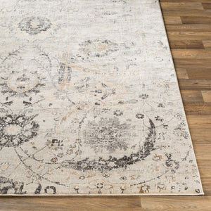 Livabliss Indigo Traditional Polypropylene Area Rug with Ornamental Pattern for Entryway or Bath Charcoal, Musta 6'4" x 9' IGO2318-679