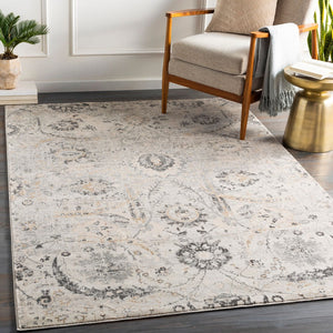 Livabliss Indigo Traditional Polypropylene Area Rug with Ornamental Pattern for Entryway or Bath Charcoal, Musta 6'4" x 9' IGO2318-679