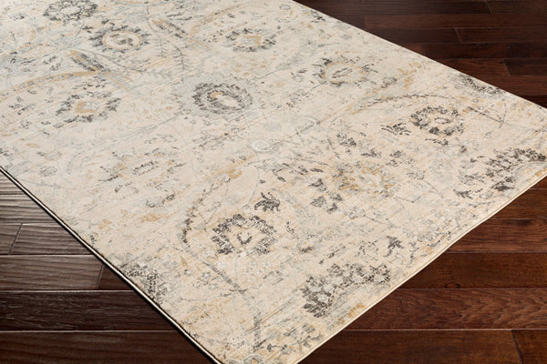 Livabliss Indigo Traditional Polypropylene Accent Rug Machine Woven for Entryways and Bedrooms Charcoal, Beige 4'2" x 5'7" IGO2319-4357