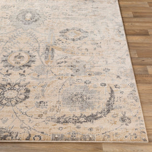 Livabliss Indigo Traditional Polypropylene Accent Rug Machine Woven for Entryways and Bedrooms Charcoal, Beige 4'2" x 5'7" IGO2319-4357