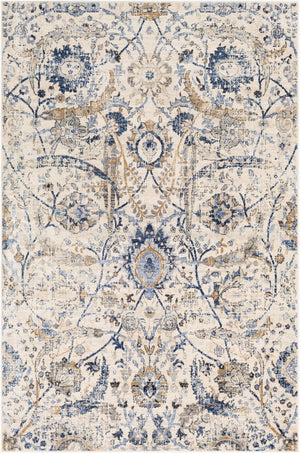 Livabliss Indigo Traditional Polypropylene Area Rug for Entryways Bathrooms and Bedroom Accents Denim, Navy 5'1" x 7'3" IGO2320-5373