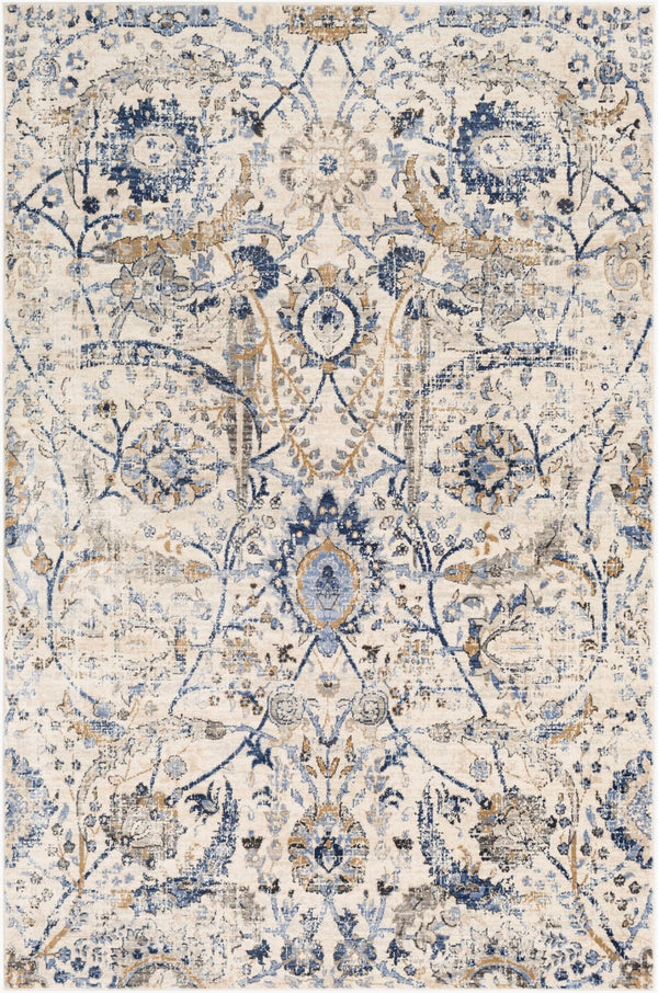 Livabliss Indigo Traditional Polypropylene Area Rug for Entryways Bathrooms and Bedroom Accents Denim, Navy 5'1" x 7'3" IGO2320-5373