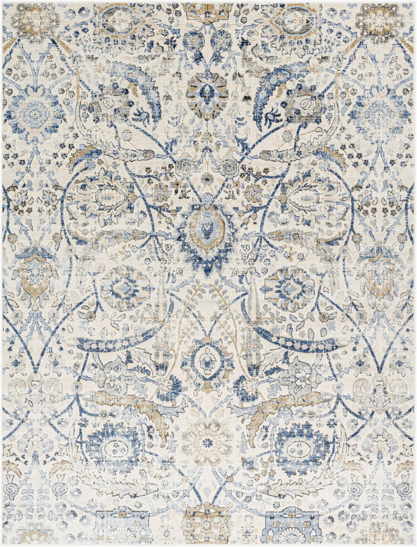 Livabliss Indigo Traditional Polypropylene Area Rug for Entryways Bathrooms and Bedroom Accents Denim, Navy 7'8" x 10'2" IGO2320-710102