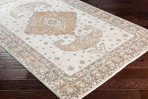 Livabliss Indigo Traditional Polypropylene Area Rug Machine Woven in Turkey for High Traffic Rooms Mustard, Gray 4'2" x 5'7" IGO2321-4357