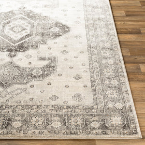Livabliss Indigo Traditional Pattern Polypropylene Area Rug for Entryways Bathrooms and Bedside Charcoal, Gray 4'2" x 5'7" IGO2322-4357