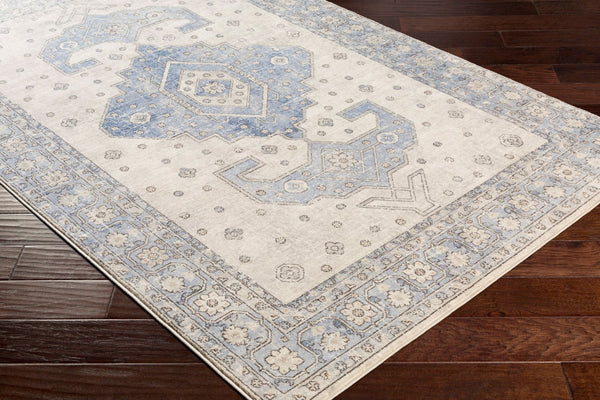 Livabliss Indigo Traditional Polypropylene Area Rug Turkey Woven Medium Pile Living Room Accent Denim, Gray 4'2" x 5'7" IGO2325-4357