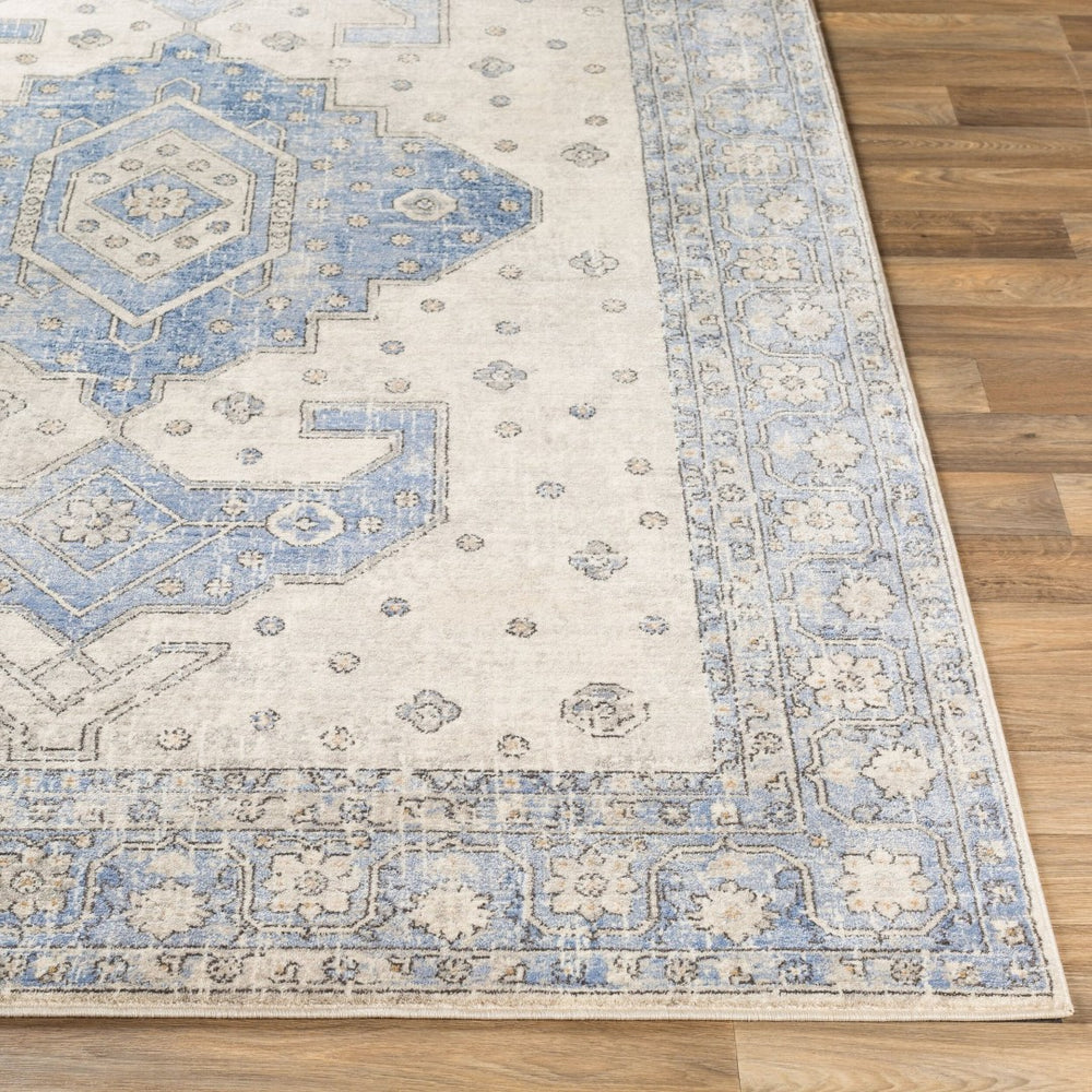 Livabliss Indigo Traditional Polypropylene Area Rug Turkey Woven Medium Pile Living Room Accent Denim, Gray 4'2" x 5'7" IGO2325-4357