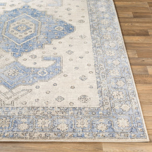 Livabliss Indigo Traditional Polypropylene Area Rug Turkey Woven Medium Pile Living Room Accent Denim, Gray 4'2" x 5'7" IGO2325-4357