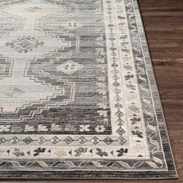 Livabliss Indigo Bohemian Geometric Polypropylene Area Rug for Living Room Dining or Bedroom Decor Charcoal, Light 6'4" x 9' IGO2329-679