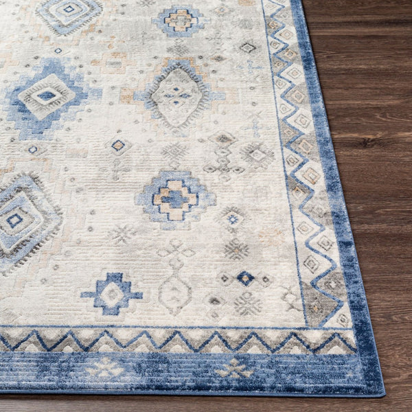 Livabliss Indigo Global Motif Polypropylene Accent Rug Soft Medium Pile for Entryway or Bedside IGO2333-2211