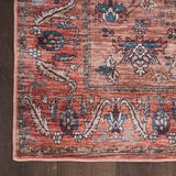 Nourison Brilliance Machine Washable WSB03 Machine Made Power-loomed Ornamental Border Indoor Only Vintage Bohemian Rug Rust Multicolor, Rust Multicolor 100% Polyester 99446117182