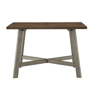 Homelegance By Top-Line Devereux 47.5" 4 - Person X-base Trestle Dining Set Oak Wood