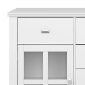 English Elm Artisan Solid Wood Sideboard Buffet In White - Handcrafted Storage Solution For Elegant Spaces B136P158390