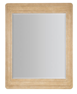 Hooker Furniture Retreat Beveled Landscape Mirror With Dune Oak Veneer, Layered Stepped Frame, Coastal Distress 6950-90008-80