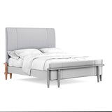 Post King Upholstered Panel Bed Headboard