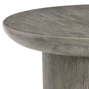 Bernhardt Bernhardt Monolith Sculptural Round Side Table In Puma Wire‑Brushed Oak — Rustic‑Modern Accent, 24"H 343127