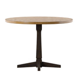 Homelegance By Top-Line Juliette Round Two-Tone Dining Table Black Rubberwood