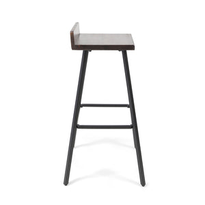 English Elm Christopher Knight Home® - JUT Bidwell Acacia Wood Bar Stool Set of 2 — Handcrafted Low-Back Counter Stools with Iron Legs Brown 64648.00DBRN