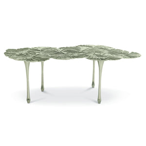 Bernhardt Bernhardt Annabella Ginkgo Leaf Cocktail Table — Satin Nickel Cast Aluminum, Sculptural Modern Centerpiece 379024