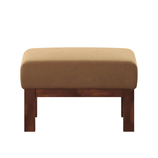 Homelegance By Top-Line Parcell Mission-Style Dark Oak Finish Wood Ottoman Brown Wood