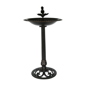 English Elm Christopher Knight Home® - Outdoor Aluminum and Iron Bird Bath Antique Bronze Finish — Rust‑Proof Cast Aluminum Basin, Cast Iron Base, Handcrafted Detail, 33.5" Height 64411.00COP
