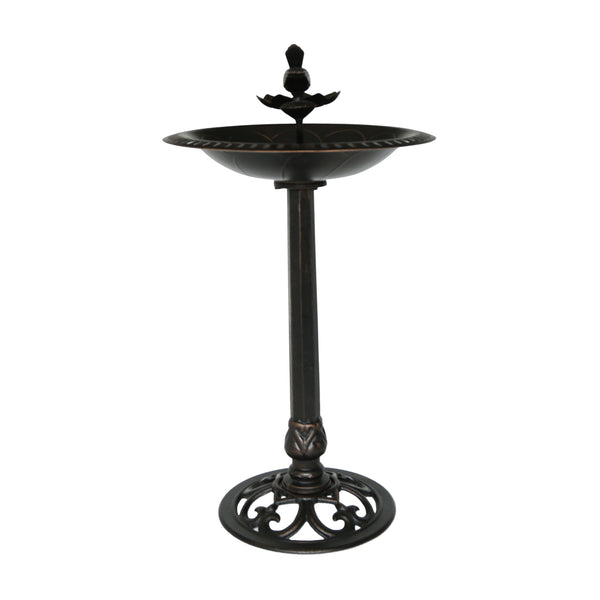 English Elm Christopher Knight Home® - Outdoor Aluminum and Iron Bird Bath Antique Bronze Finish — Rust‑Proof Cast Aluminum Basin, Cast Iron Base, Handcrafted Detail, 33.5" Height 64411.00COP