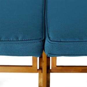 English Elm Christopher Knight Home® - Perla Double Chaise Lounge - Stylish Acacia Wood Seating With Plush Cushions For Ultimate Comfort 63357.00BLU