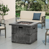 Christopher Knight Home® - Noble House - Finethy Outdoor 40,000 Btu Lightweight Concrete Square Fire Pit