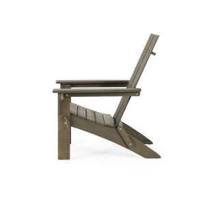 English Elm Zuma Solid Acacia Foldable Adirondack Chair Rustic Outdoor Lounger for Deck or Patio 68319.00GRY