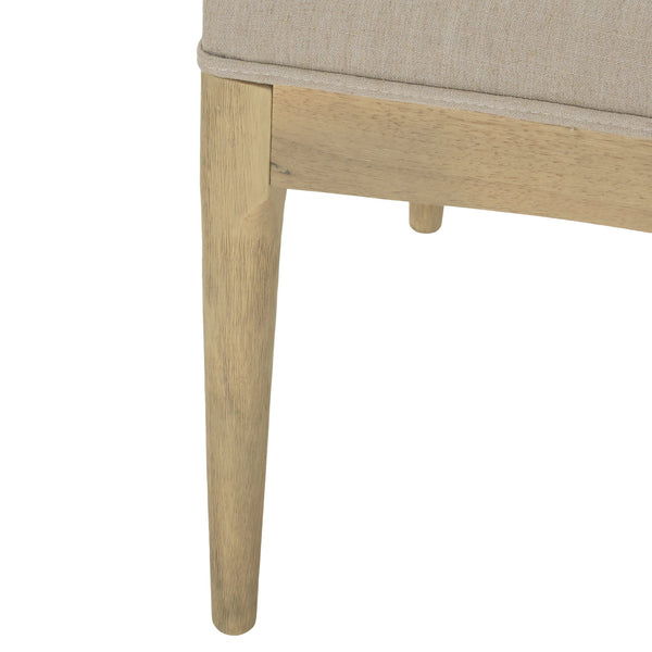 English Elm Dining Chair Set of Two Rubberwood Upholstered Seats Mid-century Modern Open Back Style Linen 74526.00PEBLN