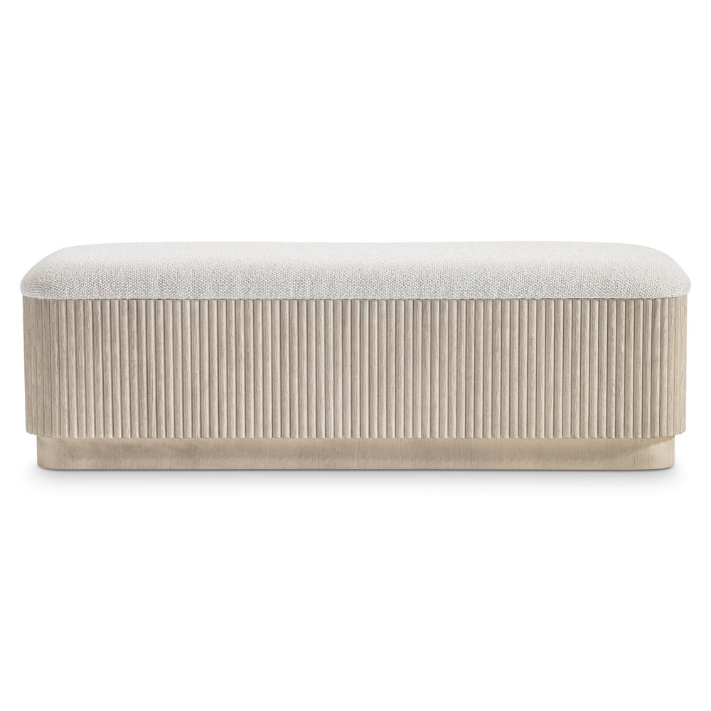 Bernhardt Bernhardt Lucerne Upholstered Bench with Reeded Oak Base for Bedroom or Entryway 393506
