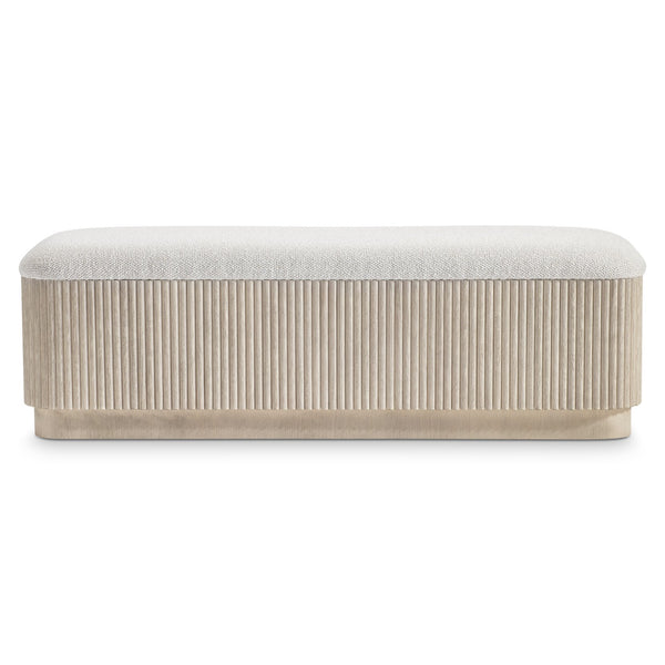 Bernhardt Bernhardt Lucerne Upholstered Bench with Reeded Oak Base for Bedroom or Entryway 393506
