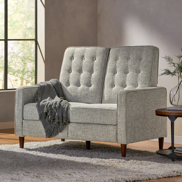 English Elm Christopher Knight Home® - DOUBLE Recliner Fabric Sofa with Plush Cushions and Space-Saving Design for Living Rooms, 49"L LIGHT GREY 72478.00FLGRYTW