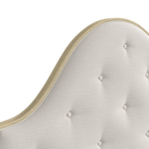 A.R.T. Furniture Haven Upholstered Bed in Warm White with Sundried Oak Finish for Modern Comfort & Style 339125-2325RS