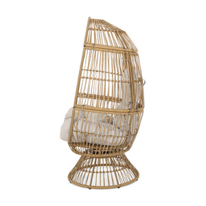 English Elm Christopher Knight Home® - RESEDA Swivel Egg Chair with Faux Rattan Basket, Water-Resistant Cushion, Handcrafted Comfort Natural 67931.00LBGE