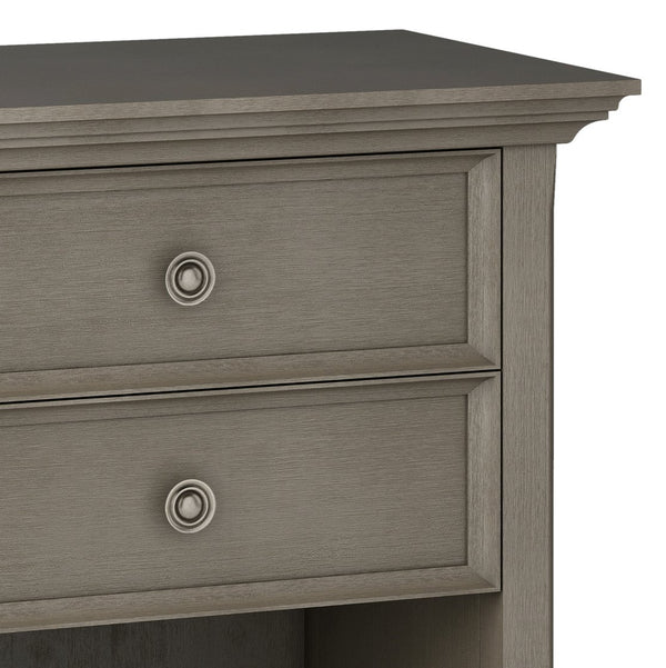 English Elm Amherst Bedside Table – Handcrafted Farmhouse Grey Wood With Drawers For Stylish Storage Solutions B136P158364
