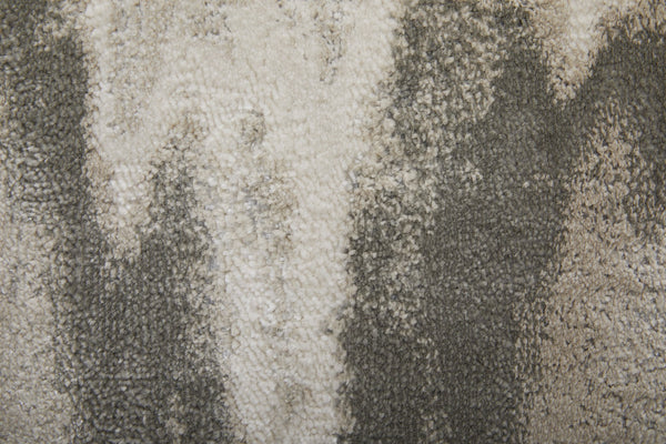 Feizy Rugs Micah Modern Abstract Low Pile Area Rug - Soft, Stain & Fade Resistant, Perfect For High Traffic Spaces Gray,Taupe,Ivory Polyester,Polypropylene 69439lqfivyslvg22