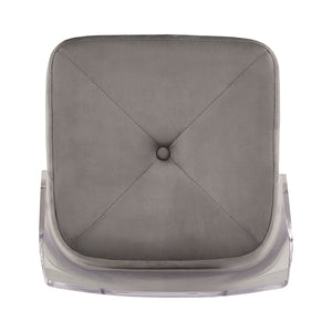 Homelegance By Top-Line Darrion Velvet Bar Height Swivel Stools (Set of 2) Grey Metal