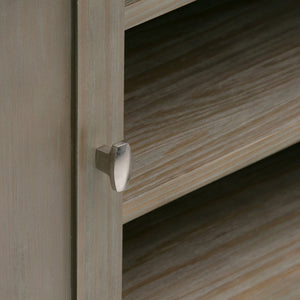 English Elm Warm Shaker Tv Media Stand - Handcrafted Distressed Grey, Rustic Charm With Ample Storage Solutions B136P159719-GIGA