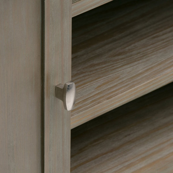 English Elm Warm Shaker Tv Media Stand - Handcrafted Distressed Grey, Rustic Charm With Ample Storage Solutions B136P159719-GIGA