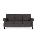 Christopher Knight Home® - Noble House - Burkehaven Contemporary Fabric 3 Seater Sofa with Nailhead Trim