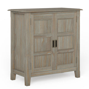 English Elm Burlington Low Storage Cabinet with Handcrafted Solid Wood, Transitional Design, Adjustable Shelves and Anti-Tip Safety Light Brown B136P158510