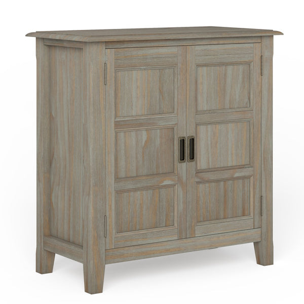 English Elm Burlington Low Storage Cabinet with Handcrafted Solid Wood, Transitional Design, Adjustable Shelves and Anti-Tip Safety Light Brown B136P158510